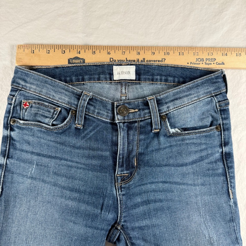 Hudson Women's Size 26 Blue Krista Super Skinny Distressed Jeans - Picture 4 of 12